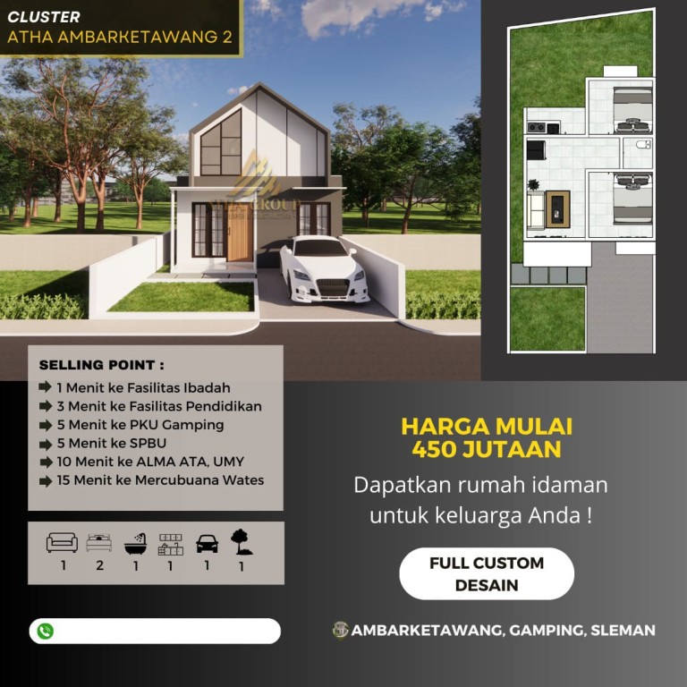 CLUSTER DENGAN DESIGN MODERN DEKAT UMY 