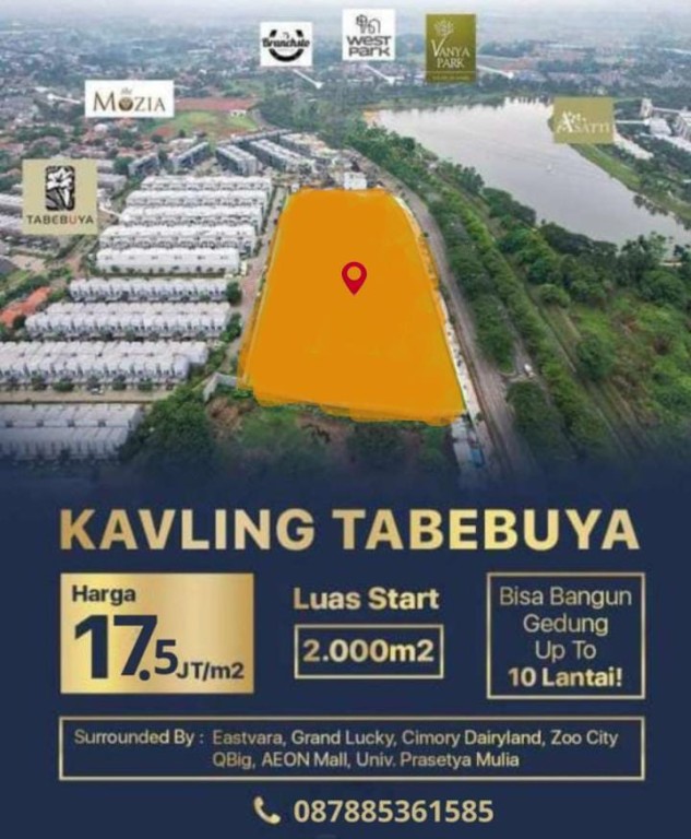 Dijual Kavling Komersial Tabebuya di Jln BSD Raya 