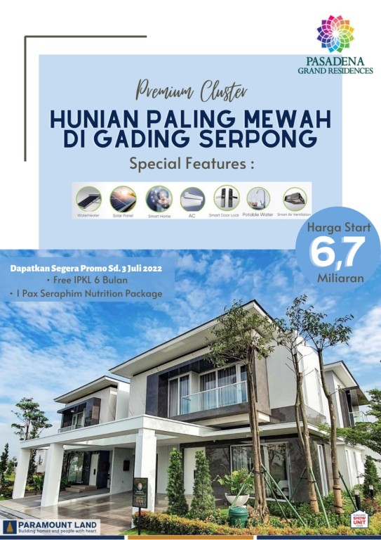 Dijual Rumah di PASADENA GRAND RESIDENCE MODERN 