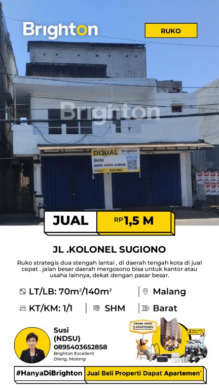 Dijual murah Ruko Mergosono 