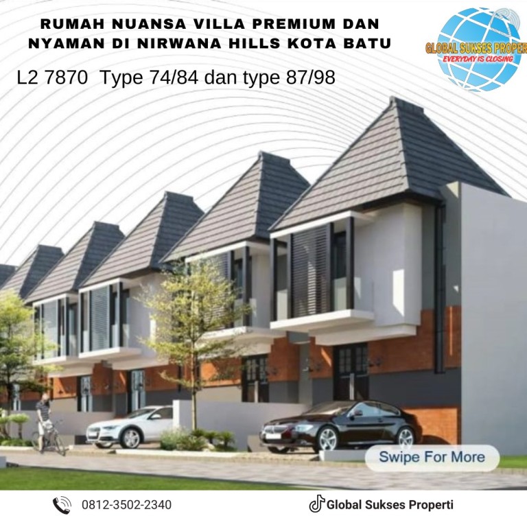 Hunian 2 lantai Villa Nirwana Hills kota batu 