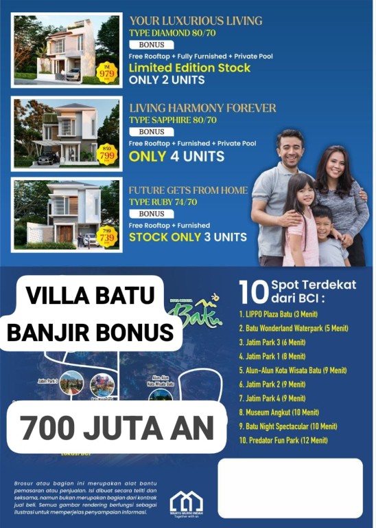 Hunian modern berkonsep villa di Batu Citra Indah 