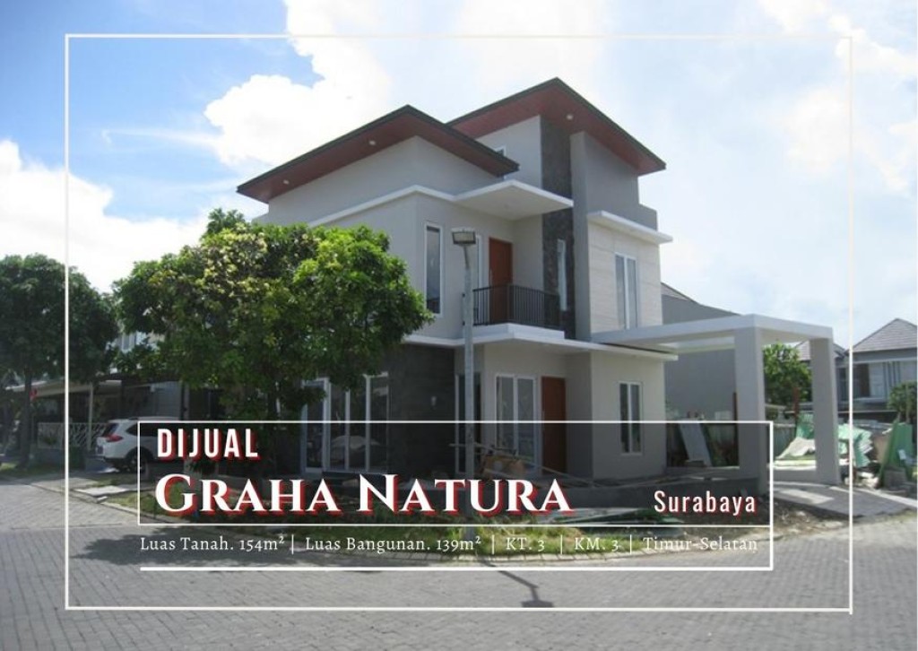 JUAL Rumah baru Hook di Graha Natura, Surabaya 