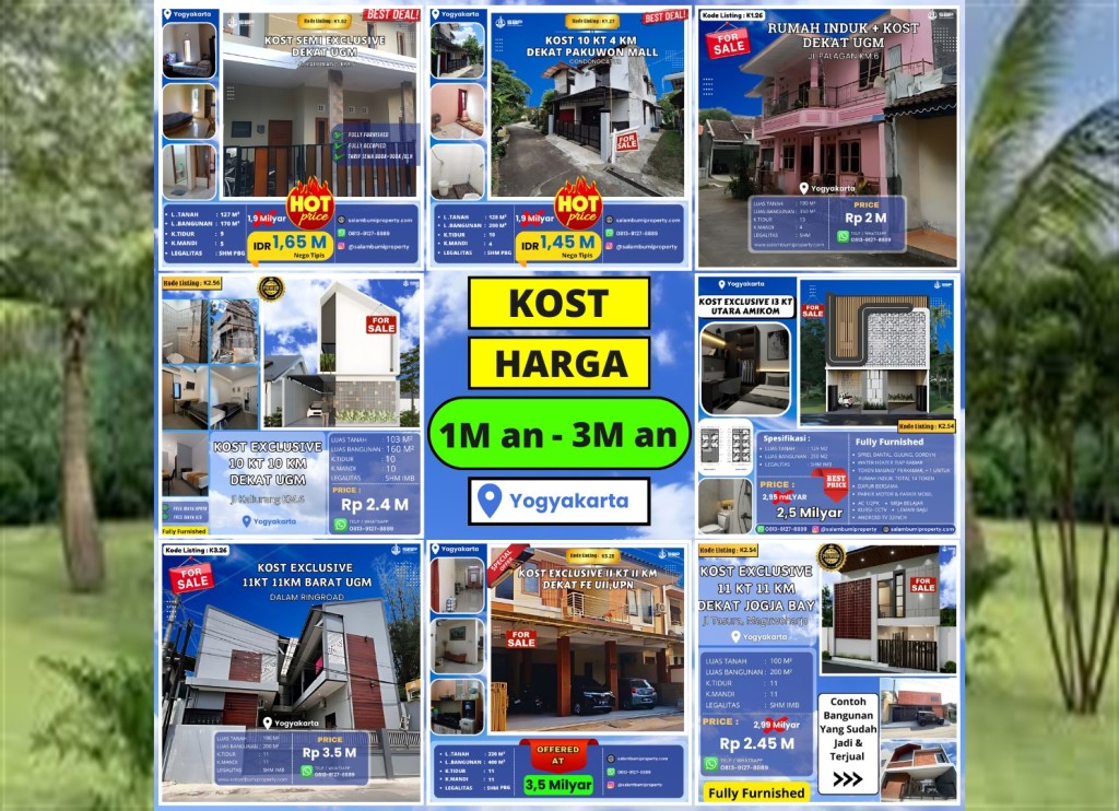 Kost Dijual Strategis Dekat Kampus Yogyakarta: 