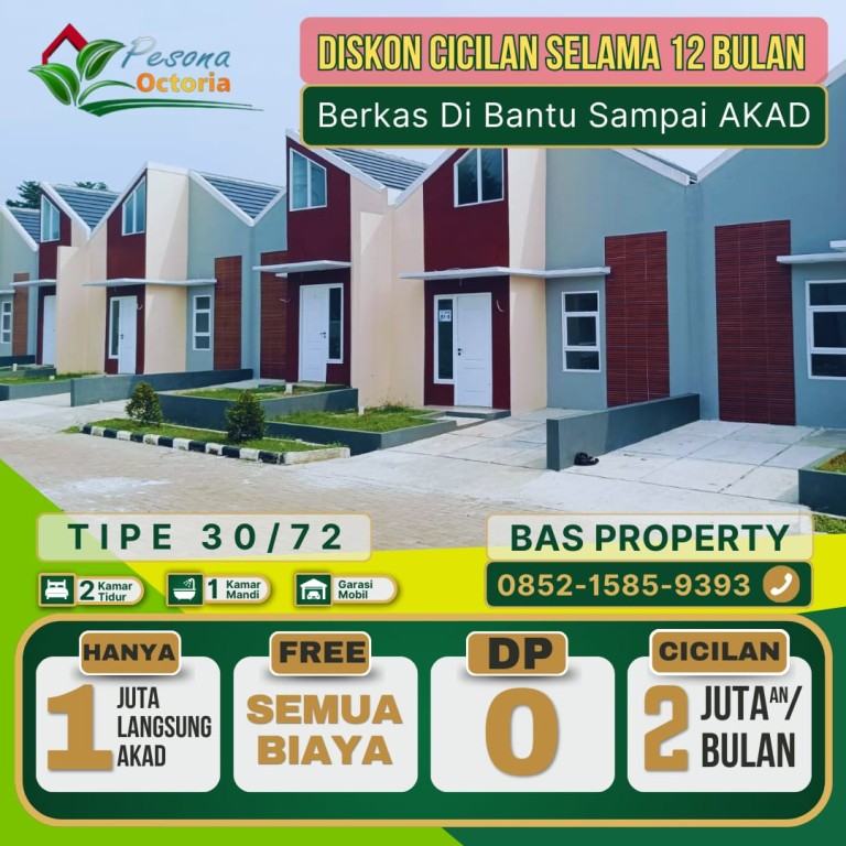 Pesona Octoria Rumah Murah Tanpa Dp Diskon 