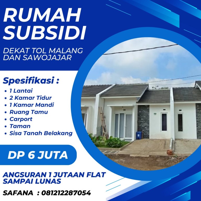 RUMAH SUBSIDI PREMIUM 166 JUTAAN DEKAT EXIT TOL 