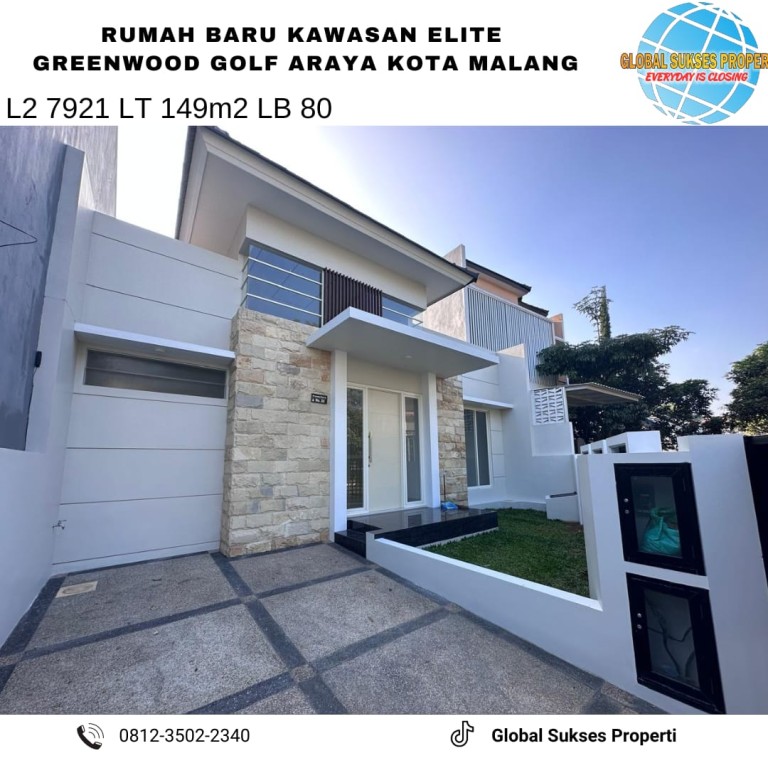 Rumah baru desain modern di kawasan elit araya 