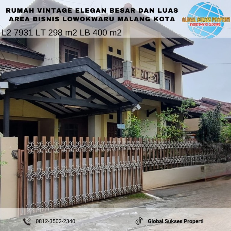 Rumah besar 2 lantai dekat kampus Polinema Malang 