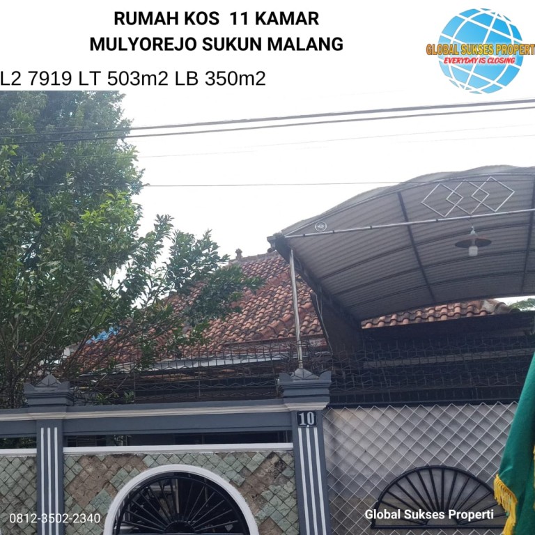 Rumah kos 11 kamar di sukun kota malang 