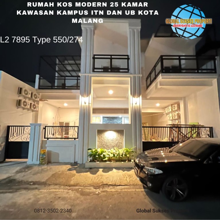 Rumah kos baru 25 kamar dekat kampus ITN malang 