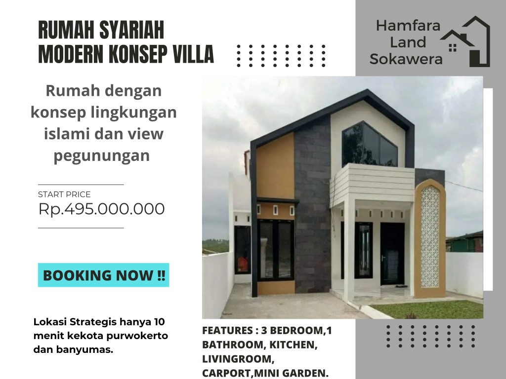 Rumah syariah modern konsep vila 