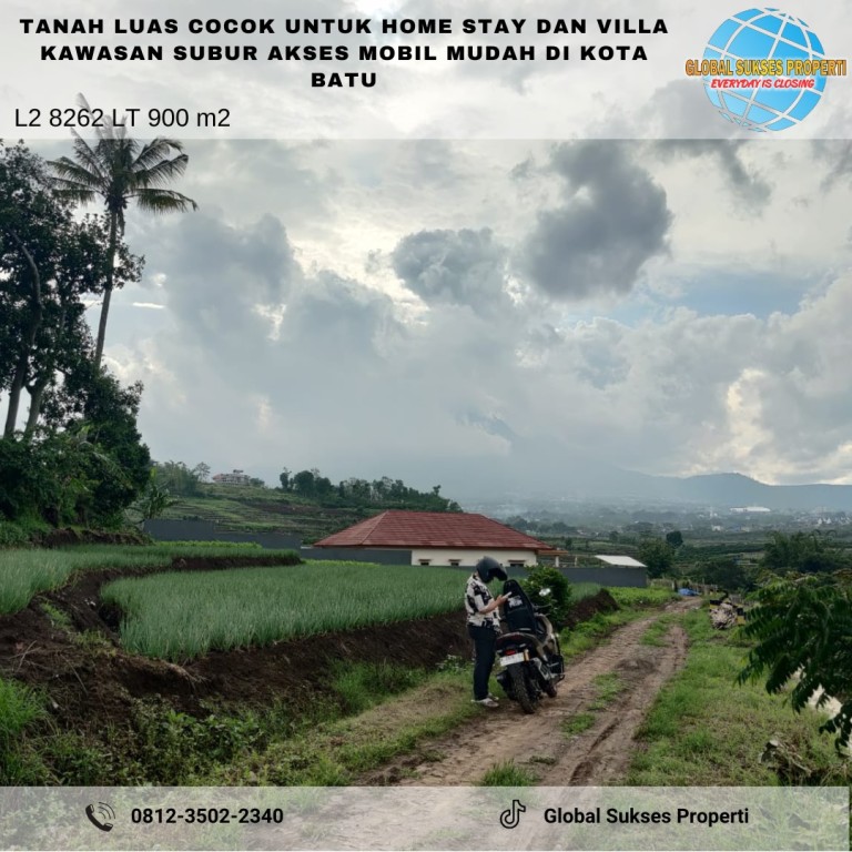 TANAH SAWAH SUBUR HARGA BAIK DI JUNREJO KOTA BATU. 