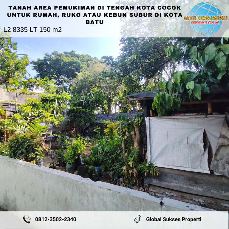 Tanah Area Pemukiman Tengah Kota Cocok Utk Rumah 