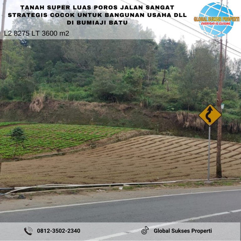 Tanah Luas Poros Jalan Strategis Untuk Bangunan 