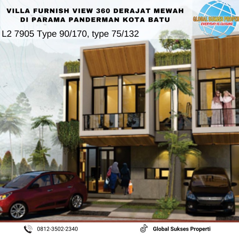 Villa 2 lantai Parama Panderman Hills plus kolam 