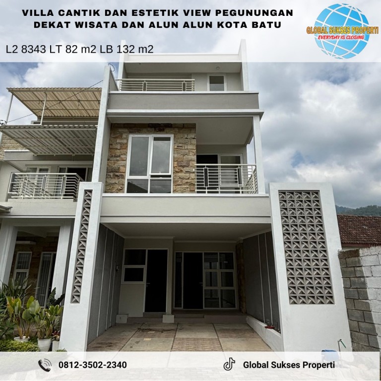 Villa estetik desain modern bonus kolam renang di 