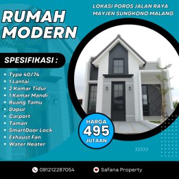 RUMAH DAERAH ARJOWINANGUN DEKAT POROS JALAN RAYA