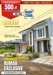 RUMAH VILLA KARANGPLOSO READY STOK 500 JUTAAN