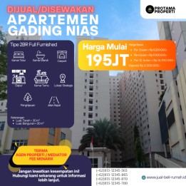 DIJUAL/DISEWAKAN APARTEMEN GADING NIAS