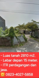 Dijual tanah 2810 m2 di Dalung dkt Gatsu Barat,Kerobokan,Kuta