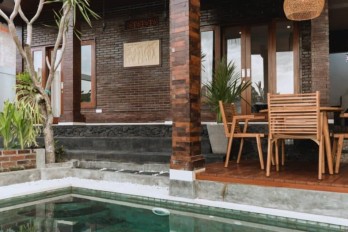 Disewakan Hingga Nov 2038 Villa Tropis 2 Kamar View Sawah Sunset Tibubeneng