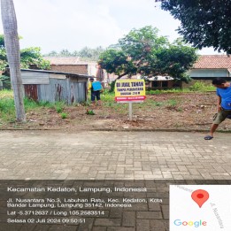 Jual Tanah di Kedaton Bandar Lampung Dekat Mall Boemi Kedaton