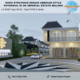 Ruko American Style Dekat Fasum Potensial Di De Imperial Estate Malang