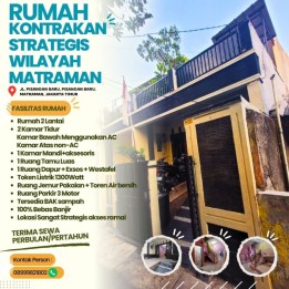 Rumah Kontrakan 2 lantai bebas banjir Wilayah Pisangan Baru Matraman Jakart