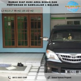 Rumah Siap Huni Area Pertokoan Potensial Dan Ramai Di Sawojajar Malang