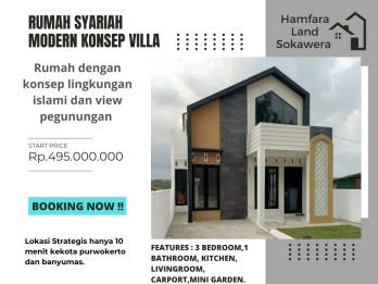 Rumah syariah modern konsep vila