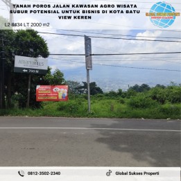 Tanah Poros Jalan Luas Potensial Utk Bisnis Di Kawasan Agro Kota Batu