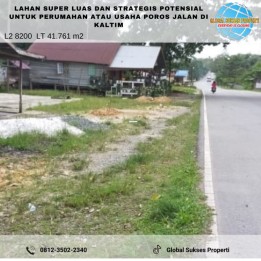 Tanah luas poros jalan cocok untuk pertanian/ perumahan di kaltim