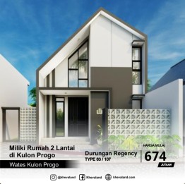 rumah 2 lantai di wates kulon progo dekat jalan nasional